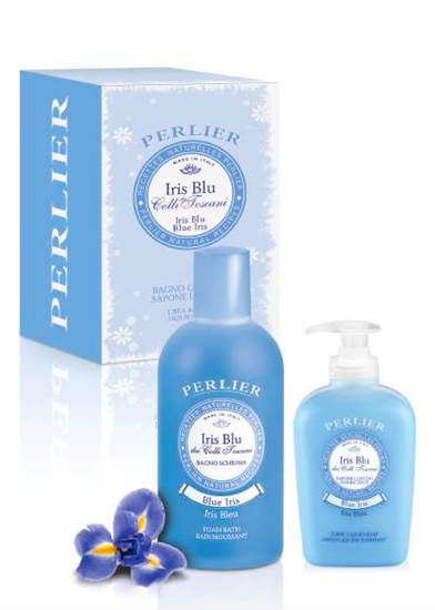 Immagine di PERLIER | Cofanetto Bagno Schiuma e Sapone Liquido Iris Blu dei Colli Toscani NATALE 2022